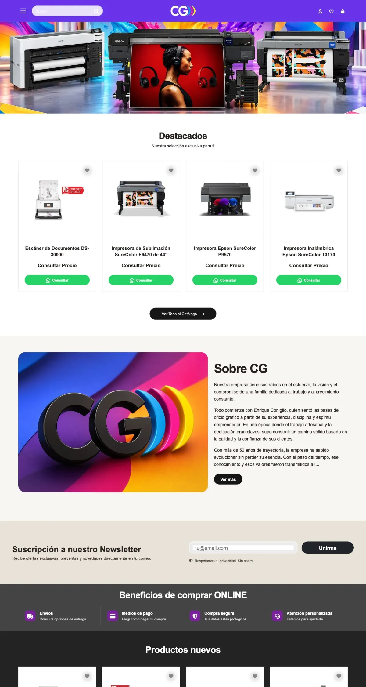 Tienda online de CG Comunicaciones Gráficas